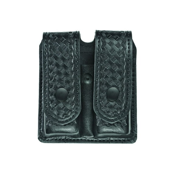 Hero’s Pride AirTek Double Mag Case – Large, Basket Weave Finish, Black Snap