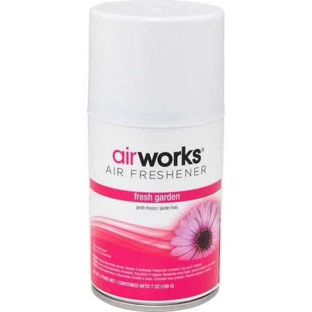 AirWorks Metered Aerosol Air Fresheners - Aerosol - 600 ft³ - 7 oz - Fresh Garden - 12 / Case | Bundle of 10 Cartons
