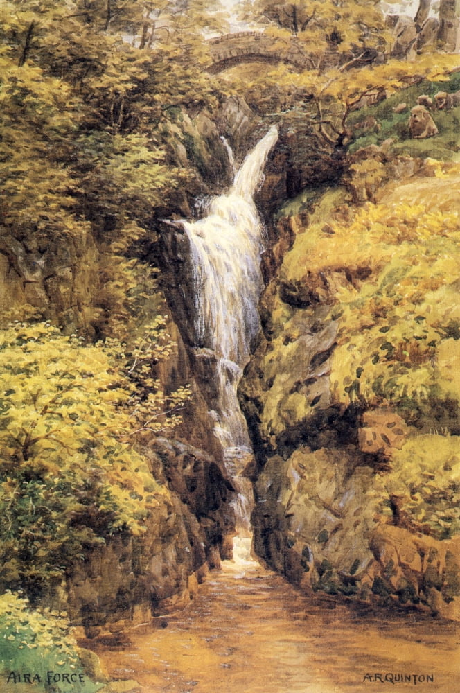 Aira Force Ullswater Cumbria Canvas Art - Alfred Quinton (24 x 36)