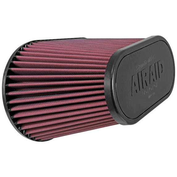 Airaid 720-128 Universal Clamp-On Air Filter: Oval Tapered; 4.5 in (114 mm) Flange ID; 7.375 in (187 mm) Height; 11.5 in x 7 in (292 mm x 178 mm) Base; 9 in x 4.5 in (229 mm x114 mm) Top