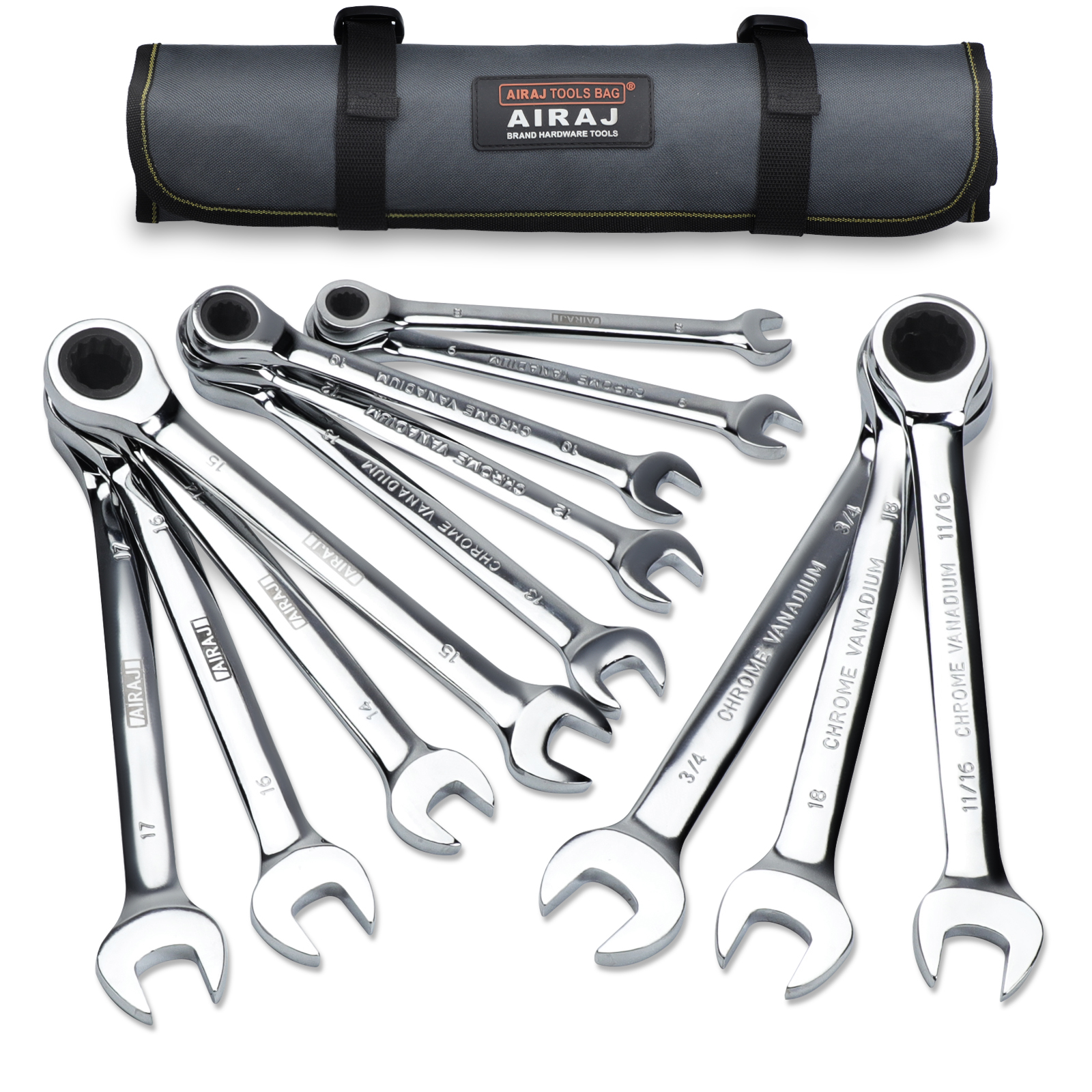 Set Di 22 Chiavi Combinate Performance Tool W1084 | Acciaio Cromo Vanadio, Misure SAE E Metriche, Con Pratico Organizer