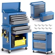 Airaj 6-Drawer Rolling Tool Cabinet with Storage and Wheels, Blue, 24.40
