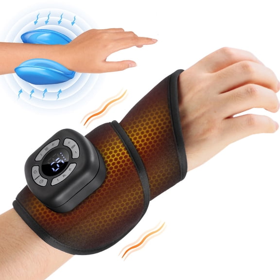Airbag Wrist Brace, Portable Hand and Wrist Massager for Circulation, Cordless Massage Sleeve with Heat, Ideal for Men Women Seniors