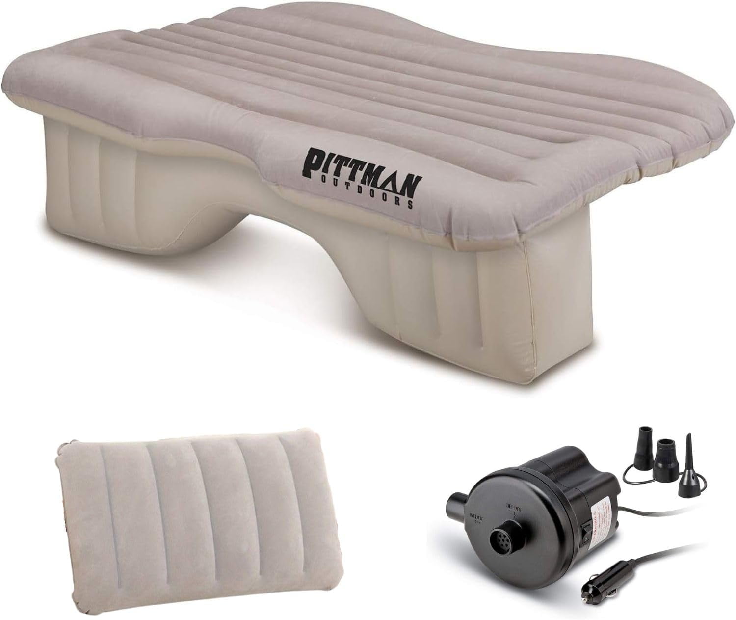 Tan Heavy Duty PVC Inflatable Back Seat Air Mattress with Pump