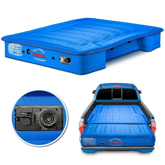 Airbedz by Pittman Outdoors - Truck Bed Air Mattress Full Size 5.5'-5.8' Ft Bed With Built-In Rechargeable Battery Air Pump & Includes Tailgate Extension Blue