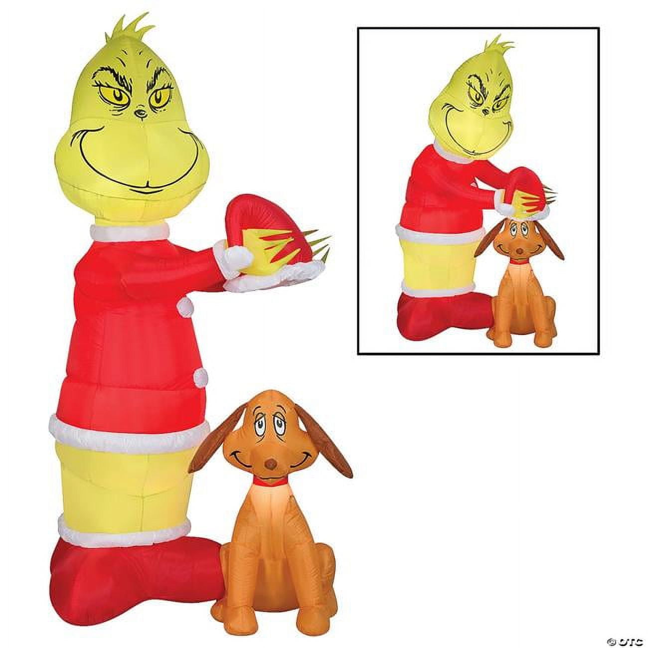 Airblown® Animated Grinch Putting Santa Hat on Max 35" Inflatable