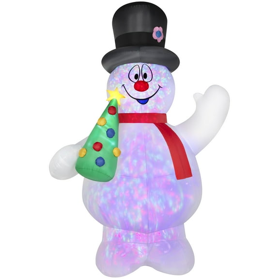 Airblown Christmas Light-Projection Kaleidoscope-Flashing-Frosty w/Tree-16ft-WB