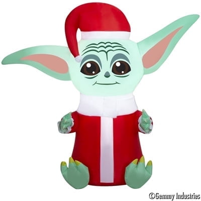 Airblown Christmas Light Stylized Grogu in Santa Suit Star Wars