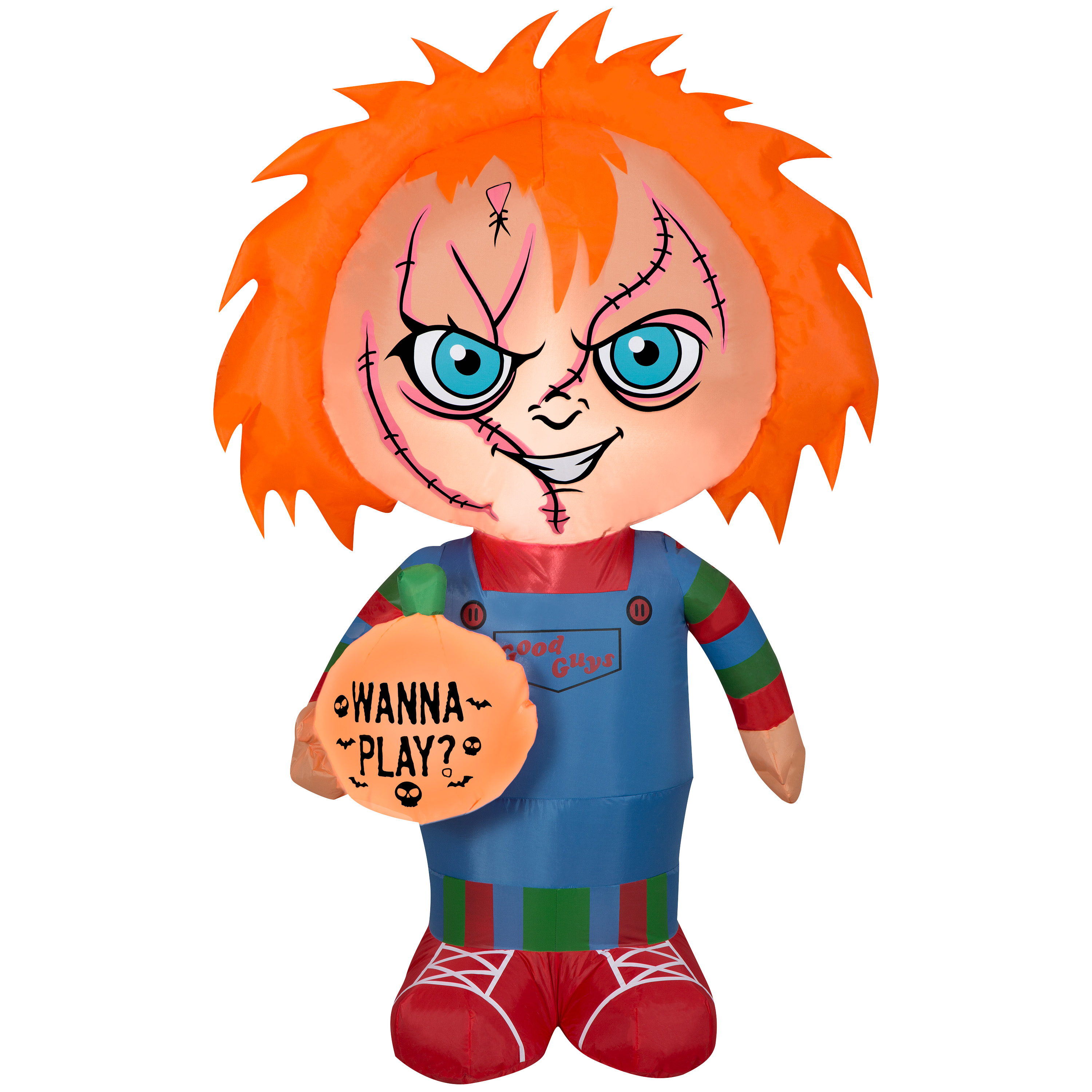 Airblown Chucky Holding "Wanna Play" Pumpkin