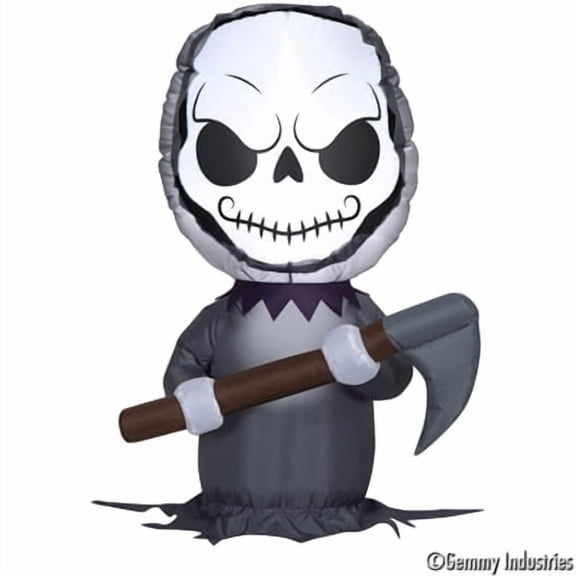 Airblown Halloween Light Scary Skeleton Reaper 3.5 ft