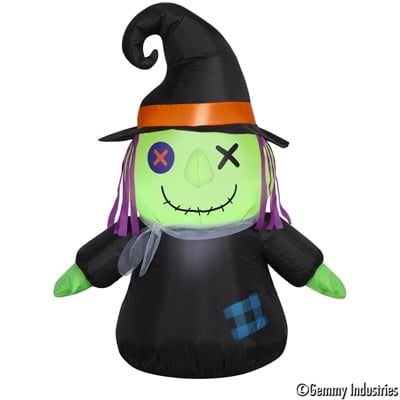 Airblown Halloween Light Voodoo Witch Doll 3.5 ft