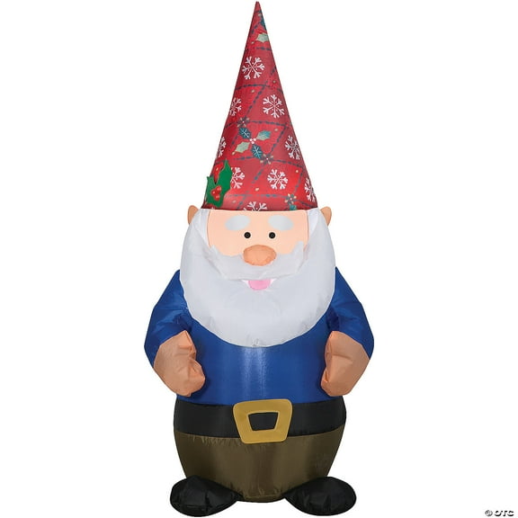 Airblown Gnome with Christmas Hat Inflatable