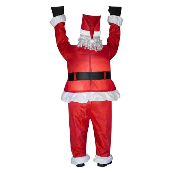 Airblown Inflatable Realistic Santa Hanging from Gutter - Indoor Outdoor Holiday Decoration, Approximately 6.5-Foot Tall