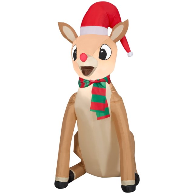 Airblown Inflatable Christmas Rudolph the RedNosed Reindeer in Santa