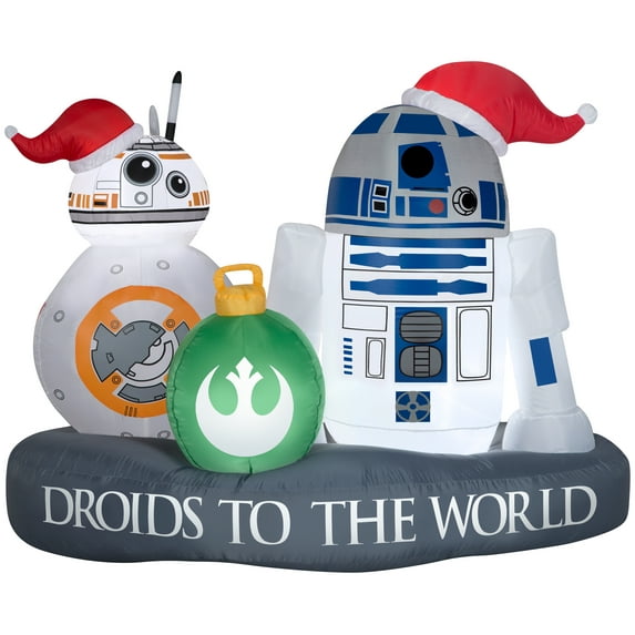 Airblown Inflatable Stylized R2-D2 and BB-8 Droid to the World Scene Star Wars
