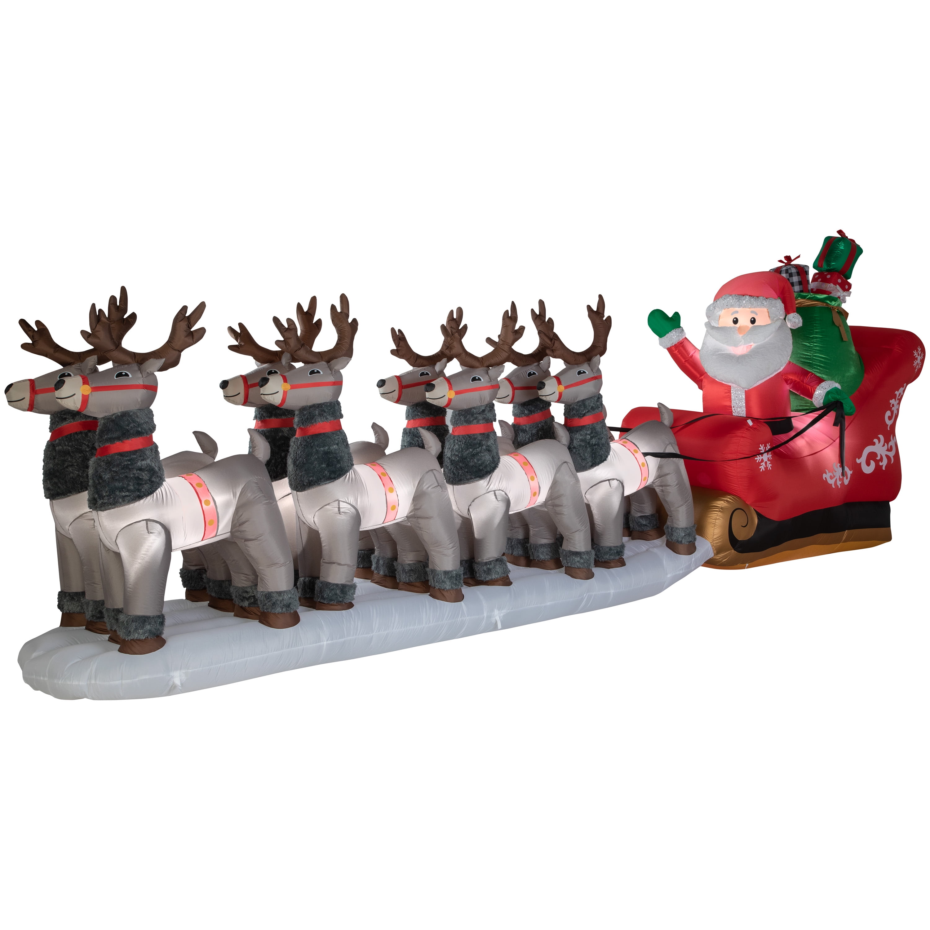 Santa and sale reindeer inflatable