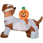 Airblown Inflatables 4.5FT Wide Halloween Inflatable Cute Mummy Dog with Pumpkin