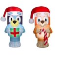 thumbnail image 1 of Airblown Inflatables 5 Foot Christmas Bluey with Santa Hat and Present and 5ft Bingo with Candy Cane Bluey Decor, 1 of 9