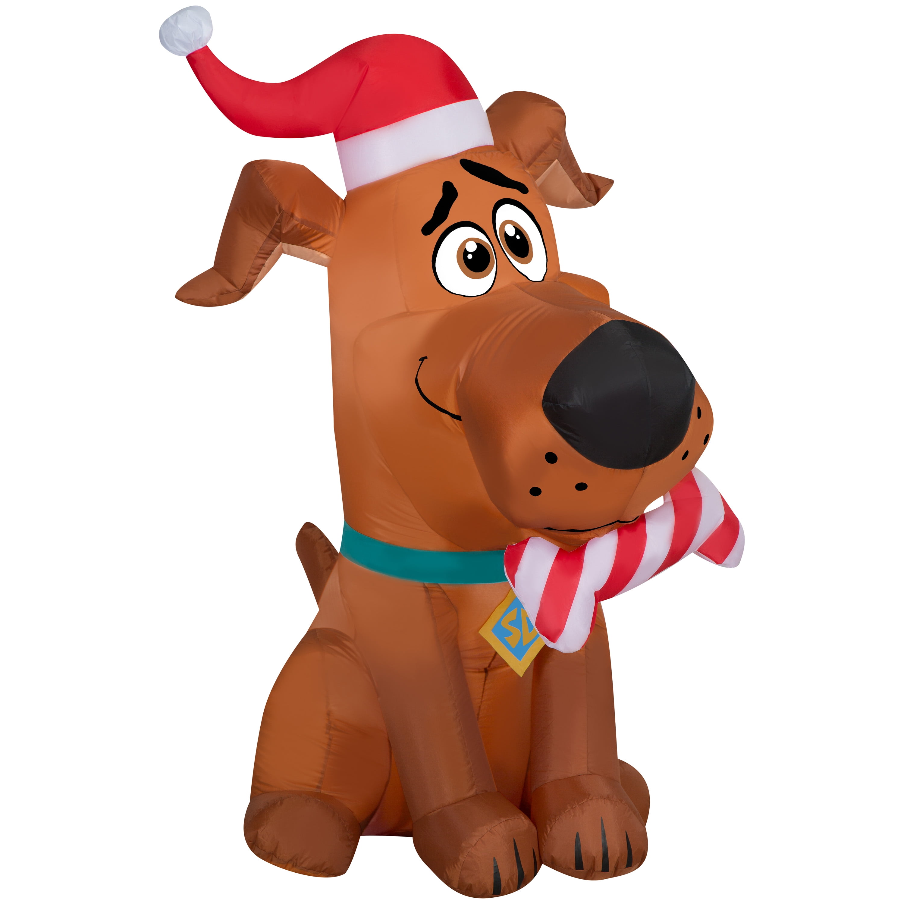Airblown Inflatables 5 Foot Christmas Puppy SCOOB with Peppermint Bone ...