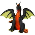 thumbnail image 1 of Airblown Inflatables 9FT Tall Animated Halloween Inflatable Dragon with Jack o' Lantern Pumpkin, 1 of 6