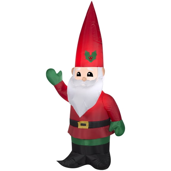 Gemmy Christmas Inflatable Santa Gnome, 4 ft Tall, Multi