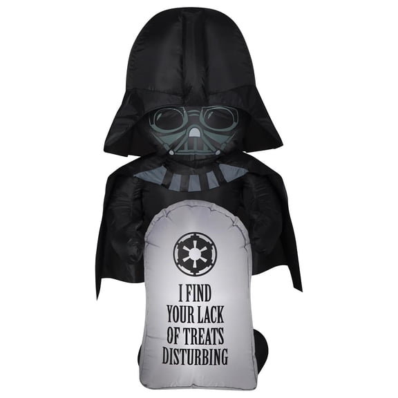 Star Wars Men's Darth Vader Tombstone Halloween Decoration - Black Small