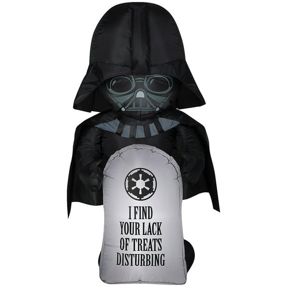 Star Wars Men's Darth Vader Tombstone Halloween Decoration - Black Small