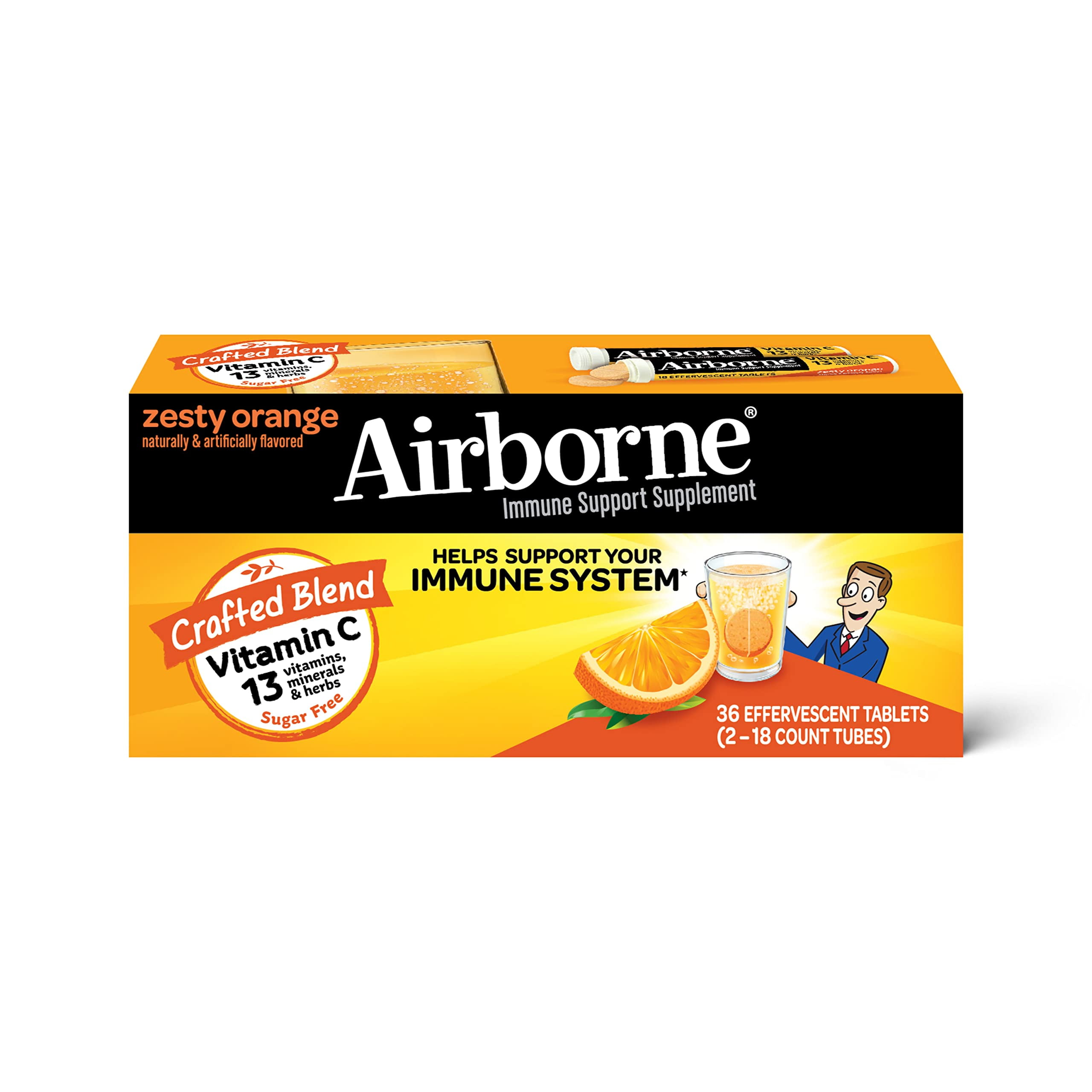 Airborne 1000mg Vitamin C with Zinc Effervescent Tablets, Immune