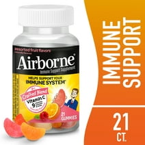 Airborne 750mg Vitamin C Immune Support Gummies, Assorted Fruit Flavor, 21 Count