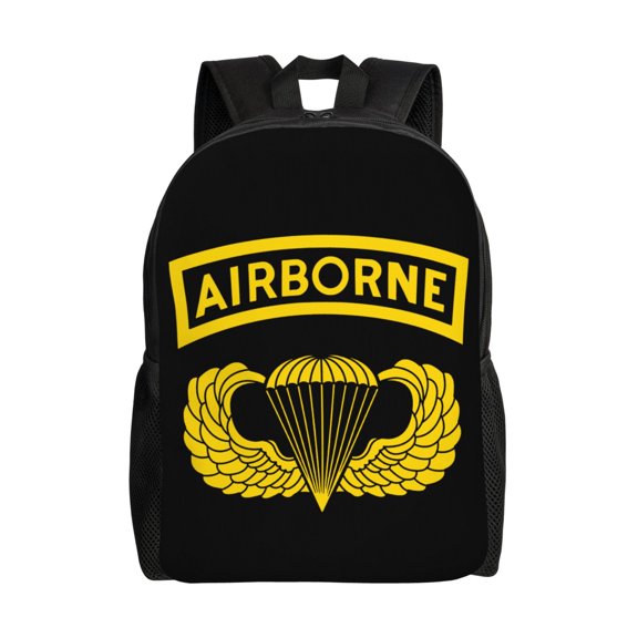 Airborne Backpack Single-Sided Printed Backpack Light Casual Laptop Backpack Travel Backpack Suitable For Office Travel Commuting