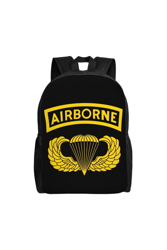 Airborne Backpack Single-Sided Printed Backpack Light Casual Laptop Backpack Travel Backpack Suitable For Office Travel Commuting