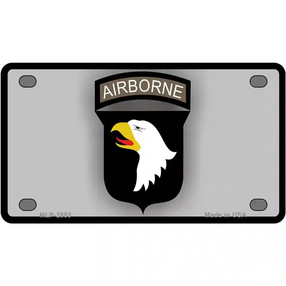 Airborne Eagle Novelty Metal License Plate 4" x 2.2" Mini