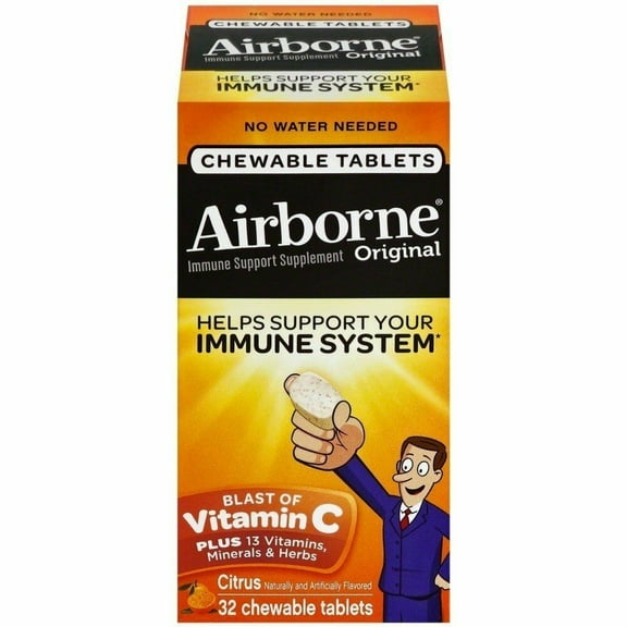 Airborne Helps Support Immune System w/ Antioxidants Vitamin C 32 ct,6-Pack