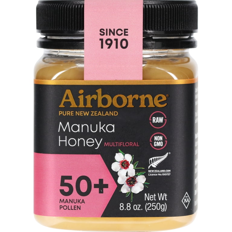 Airborne Honey Multifloral Manuka Honey 50+, Raw Airborne Honey Multifloral Manuka Honey 50+, Raw
