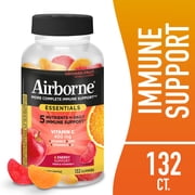 Airborne Immune Essentials Vitamin C Gummies, Multivitamin Immunity Support Supplement, Assorted Fruit Flavor, 132 count