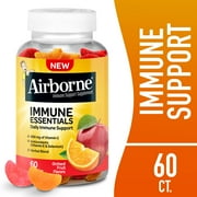 Airborne Immune Essentials Vitamin C Gummies, Multivitamin Supplement, Assorted Fruit Flavor, 60 ct