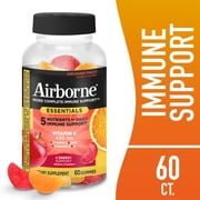 Airborne Immune Essentials Vitamin C Gummies, Multivitamin Immunity Support Supplement, Assorted Fruit Flavor, 60 count