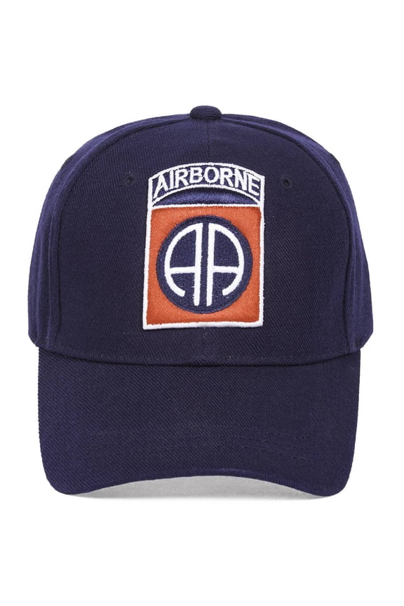 Airborne Logo Navy Hook & Loop Adjustable Cap