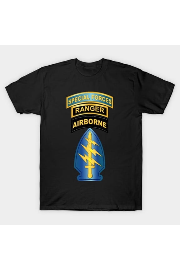 Airborne Ranger Tab SF SSI Special Forces Veteran Graphic, H3238 Unisex T-Shirt, Up to 5XL Available
