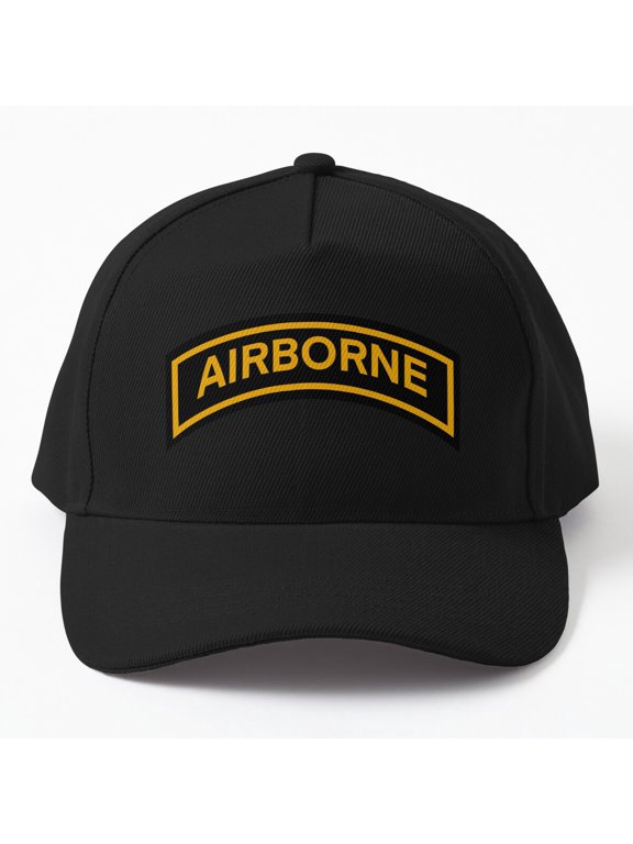 Airborne Tab Baseball Hat, Military Service Insignia Graphic Design, Classic Cap