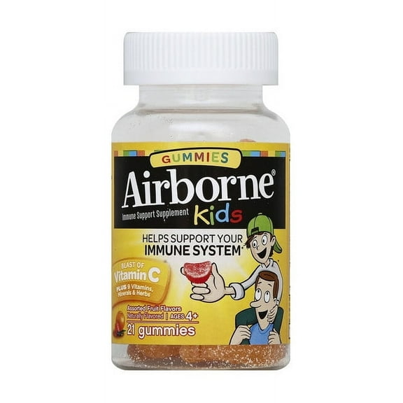 Airborne Vitamin C Gummies for Kids Fruit Flavors - 21 Gummies