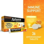 Airborne Zesty Orange Effervescent Tablets, 36 count - 1000mg of Vitamin C - Immune Support Supplement