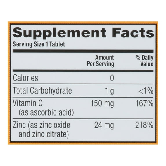 Airborne Zinc & Vitamin C โ Orange Flavored Chewable Tablets (32 count in a box), Gluten Free & Non-GMO Immune Support Supplement, No Color Added, Naturally Flavored, Antioxidants, 1 Tablet Daily