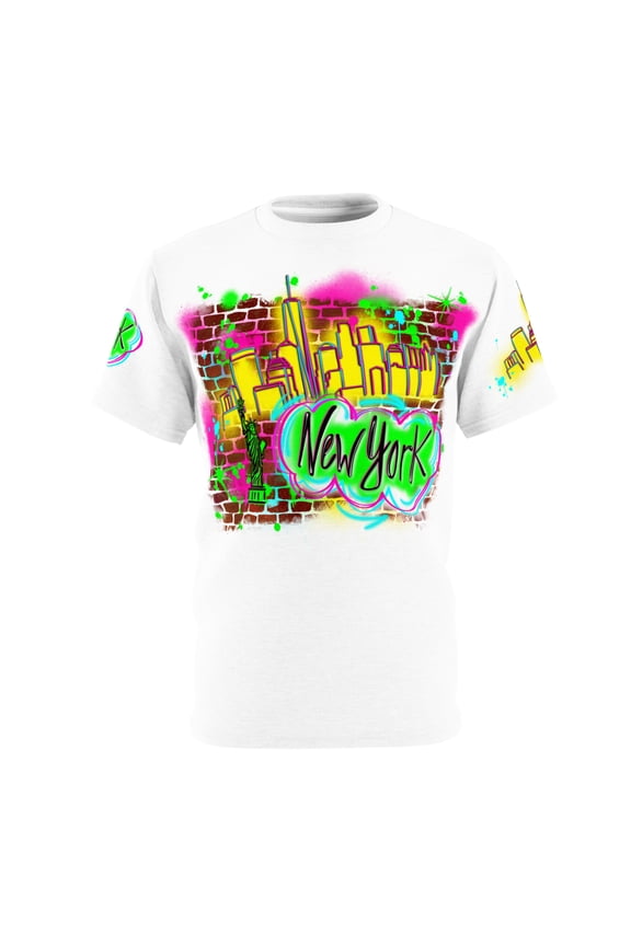 Airbrush Apparel, New York City, NY Graffiti Design Unisex Cut & Sew Tee