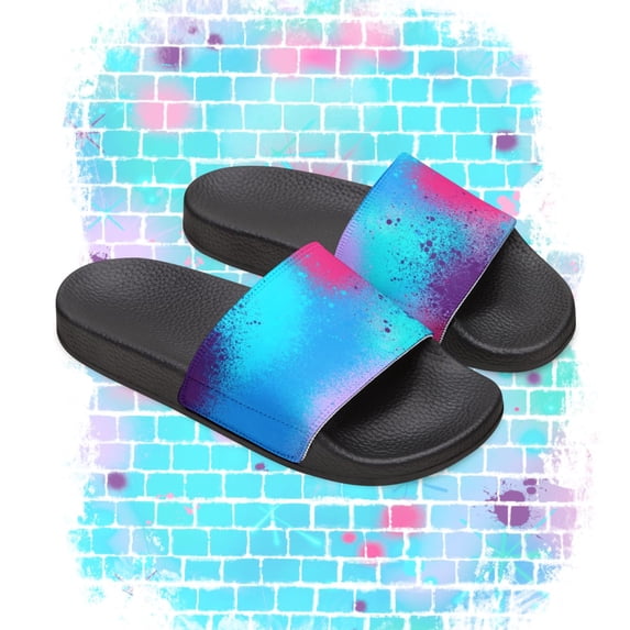 Airbrush Birthday Slides Removable-Strap Sandals