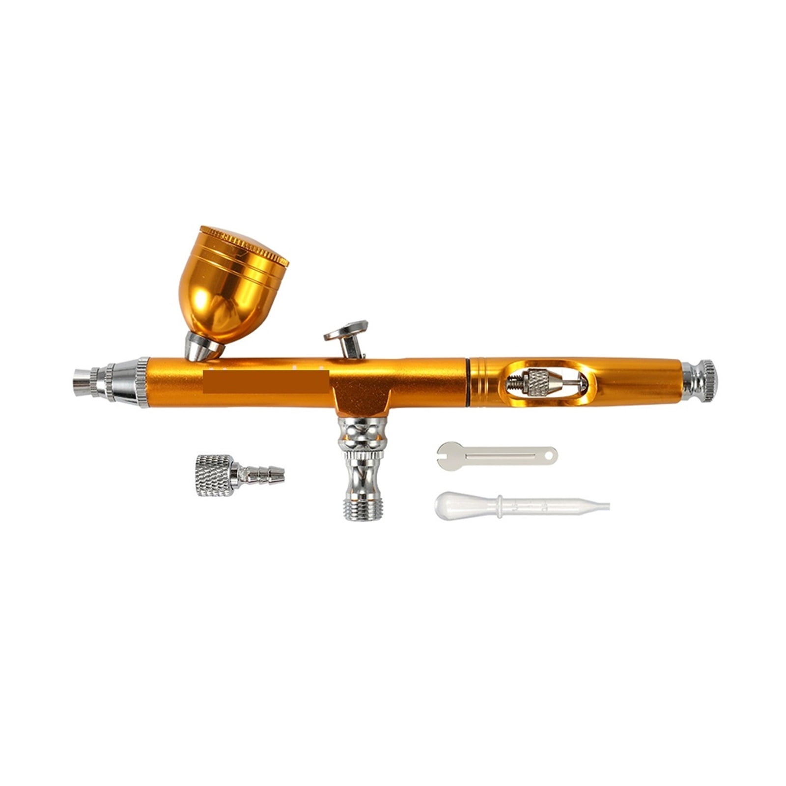 Airbrush Dual Action Feed 0.3mm Nozzle Spray Gun Red/Gold Cake Decorating Brushes For Nail Manicure With Wrench Straw ,Easy to Operate