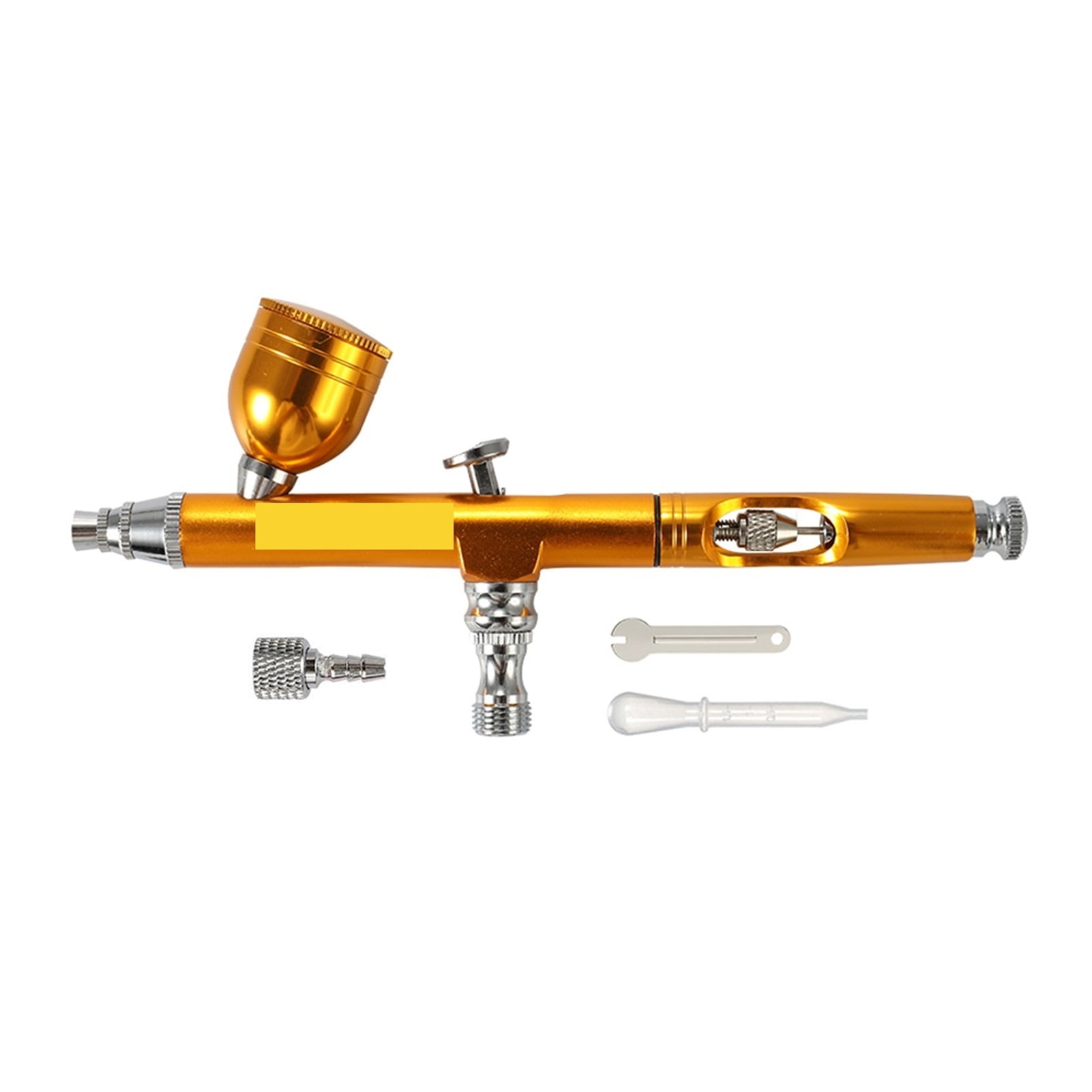 Airbrush Dual Action Gravity Feed 0.3mm Nozzle Spray Gun Red/Gold Cake Decorating Brushes For Nail Manicure With Wrench Straw ,Versatile applications