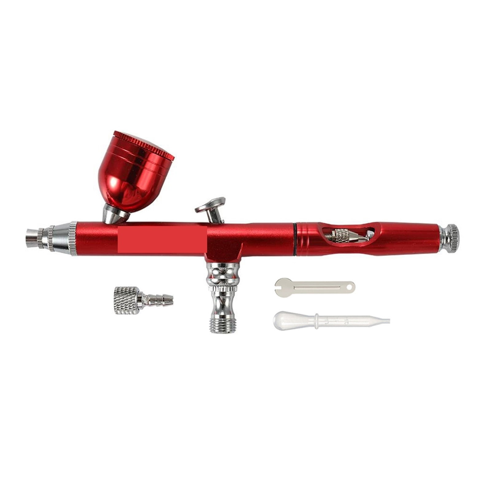 Airbrush Dual Action Gravity Feed 0.3mm Nozzle Spray Gun Red/Gold Cake Decorating Brushes For Nail Manicure With Wrench Straw ,Versatile applications