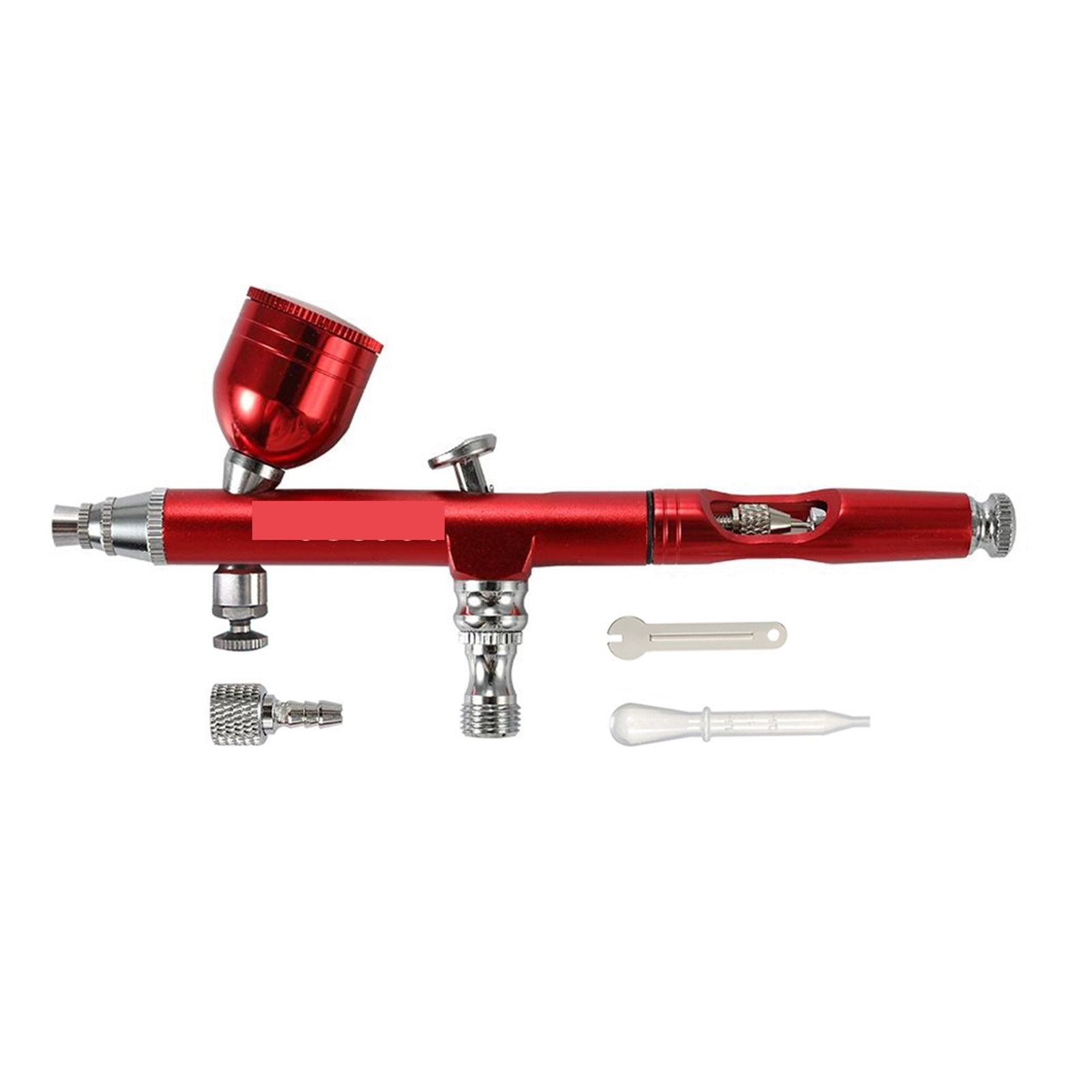 Airbrush Dual Action Gravity Feed 0.3mm Nozzle Spray Gun Red/Gold Cake Decorating Brushes For Nail Manicure With Wrench Straw ,Versatile applications