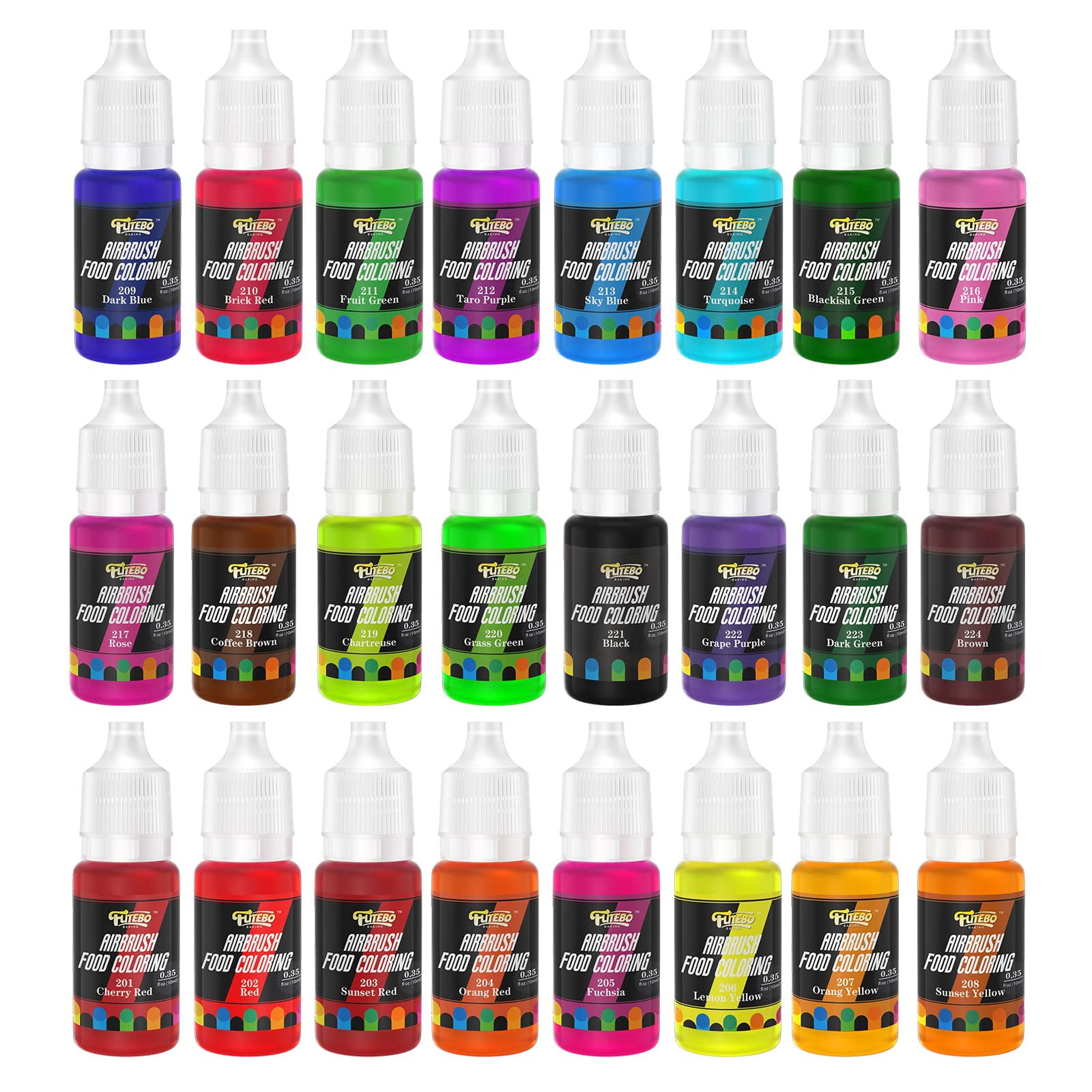 Airbrush Food Coloring Kit from FUTEBO: 24 Colors Edible Airbrush Kit